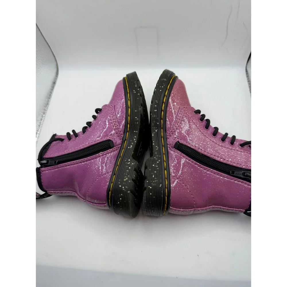 Dr. Martens 1460 T‎ Toddler Purple Cosmic Glitter Patent Leather Boots Size 7 US
